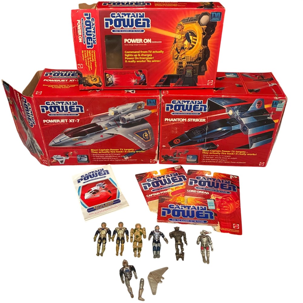 Vintage Captain Power Toy Lot Energizer Powerjet XT-7 Phantom Striker Boxed